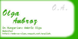 olga ambroz business card